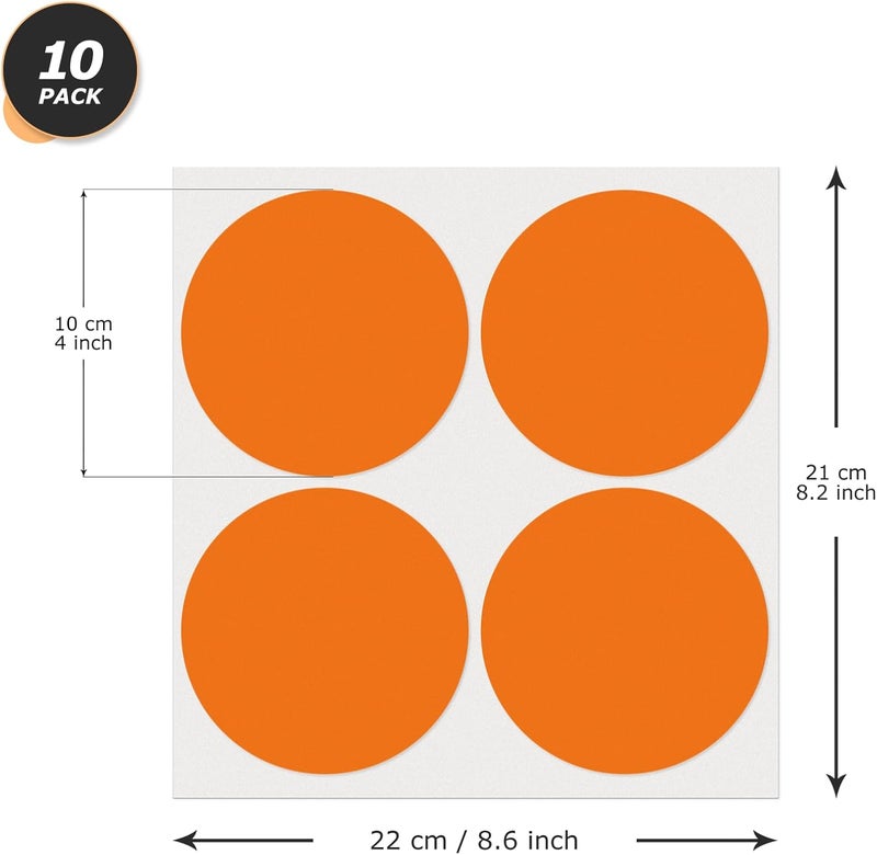 YIKIADA 40 PCS Dot Stickers 4" Round Labels Large Circle Color Coding Moving Decals Price Tags for Office Classroom Home Yard Sale Line up Orange - Image 2